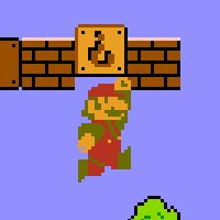 Super Mario Bros question mark block, but upside-down.